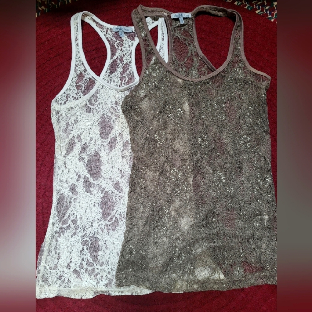 2 Charlotte Russe Lace Tanks